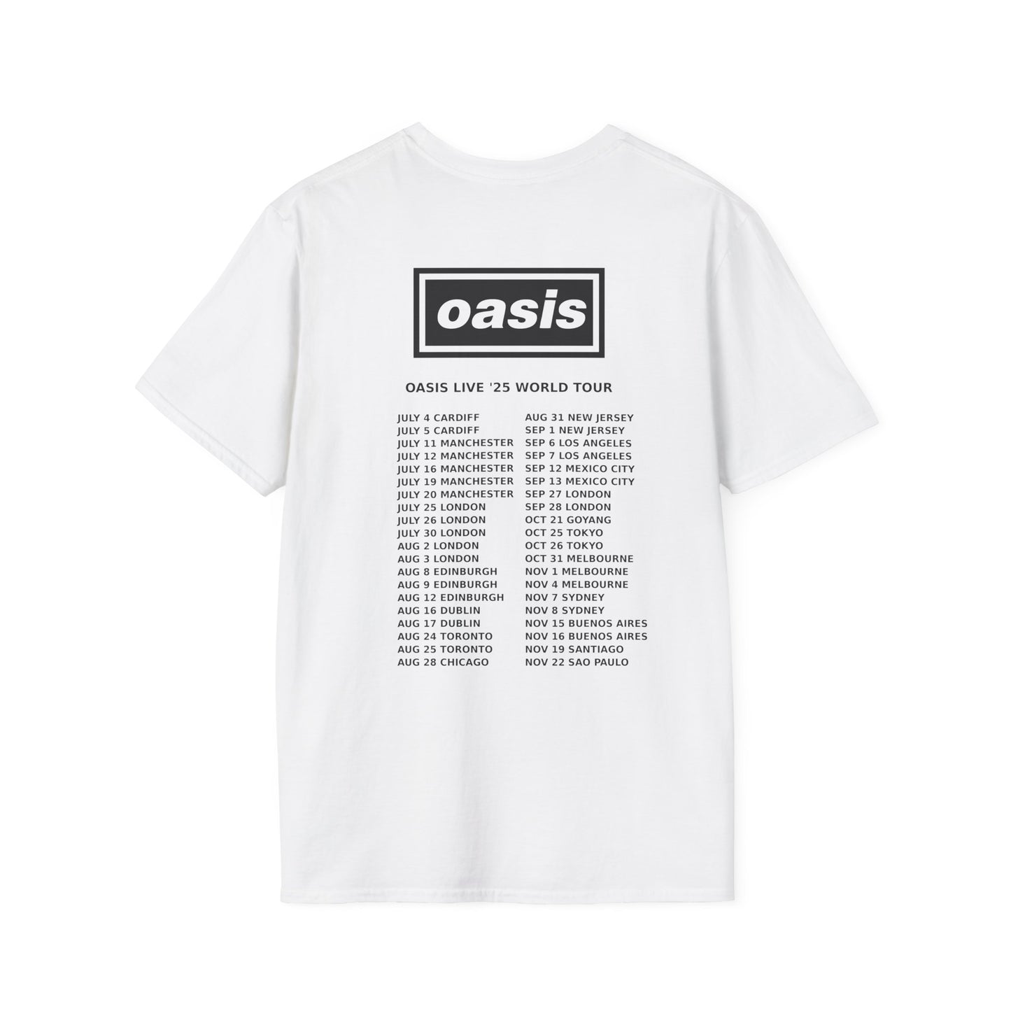 Oasis 25 World Tour T-Shirt THIS IS NOT A DRILL Vintage Concert Tee, Unisex Graphic Tee