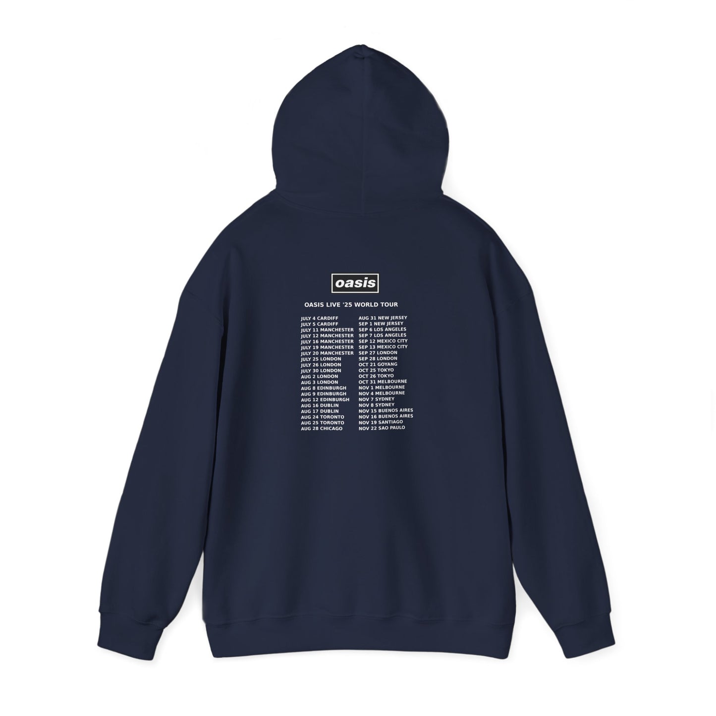 Oasis Logo Hoodie | Britpop 90s Band Pullover for Oasis Fans | Live Forever Threads