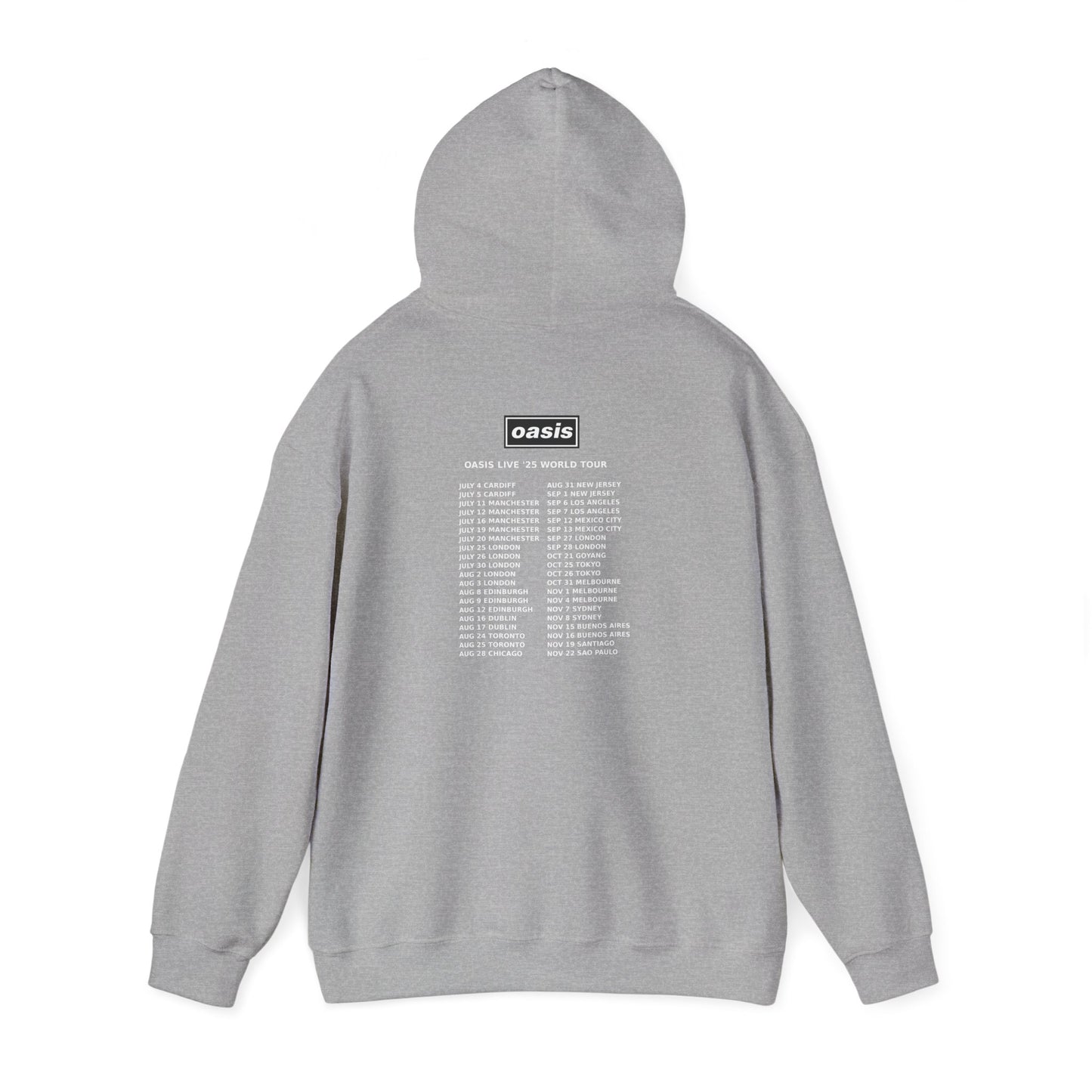 Oasis Logo Hoodie | Britpop 90s Band Pullover for Oasis Fans | Live Forever Threads