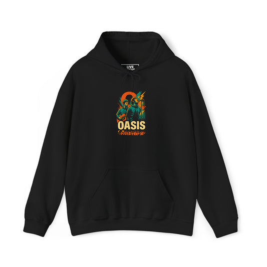 Oasis Live ’25 Tour Hoodie – Rock Band Graphic Sweatshirt with Tour Dates – Britpop Music Merch