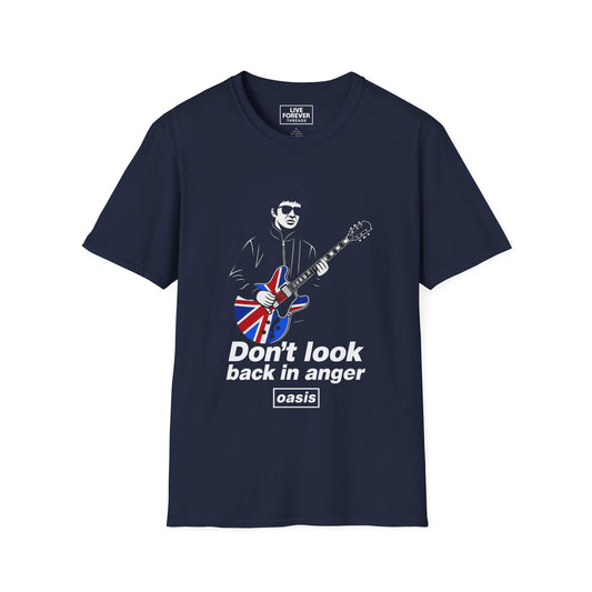 Oasis Inspired 'Don’t Look Back in Anger' – Noel Gallagher Union Jack Guitar T-Shirt