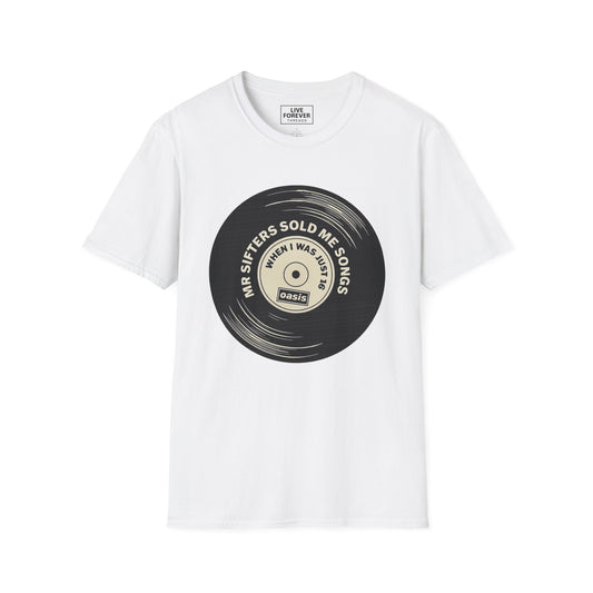 "Mr Sifters Sold Me Songs" Vintage Vinyl Oasis T Shirt