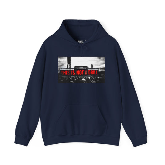 Oasis “This Is Not A Drill” Hoodie – Live ’25 Tour Dates Back Print – Britpop Rock Band Merch