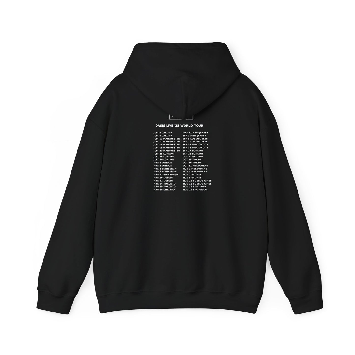 Oasis “This Is Not A Drill” Hoodie – Live ’25 Tour Dates Back Print – Britpop Rock Band Merch
