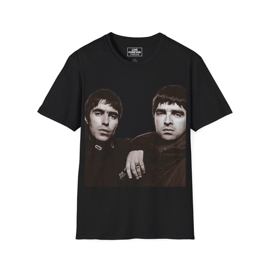 Iconic Liam & Noel Gallagher Oasis T Shirt Britpop Legends 90s Music Icon Tee