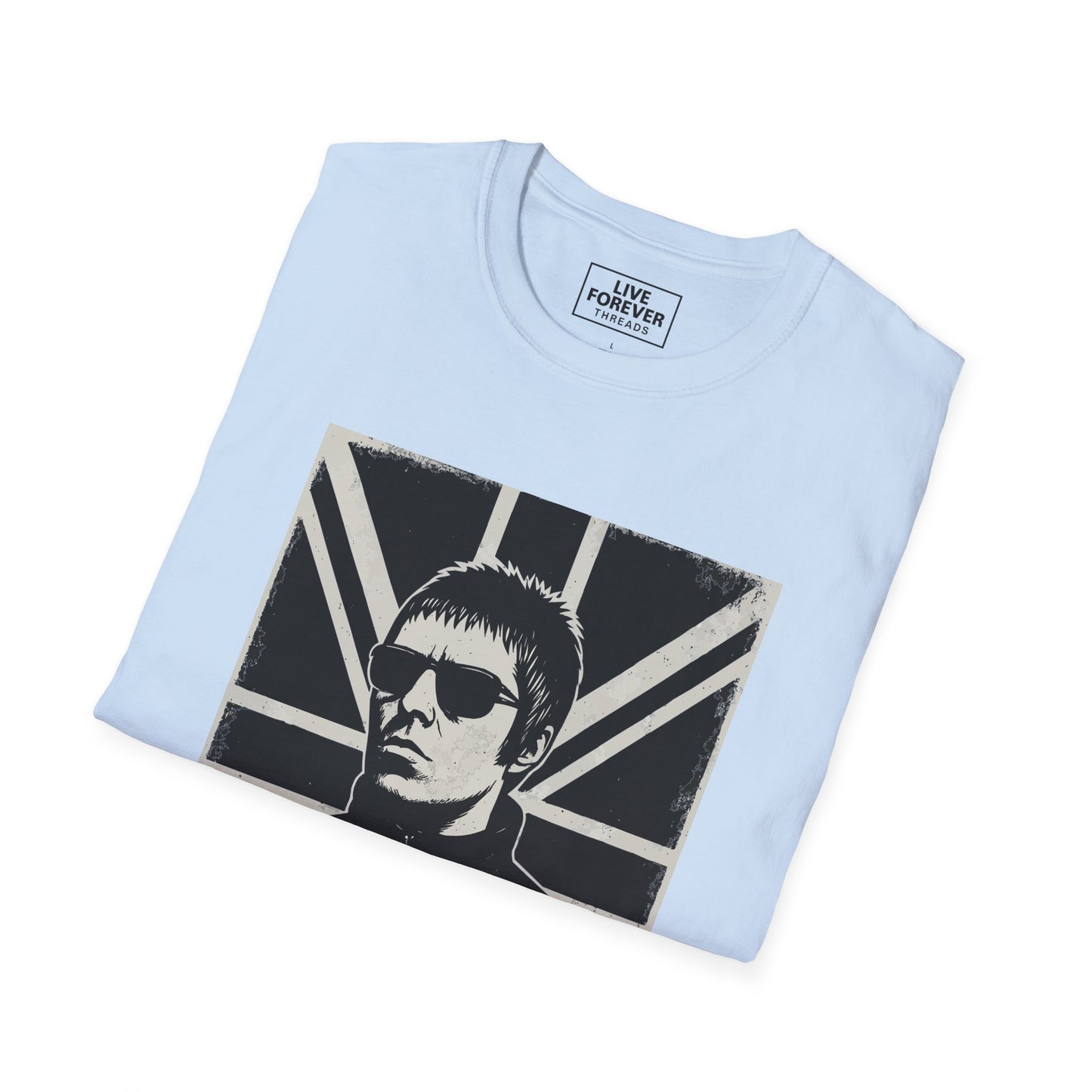 Liam Gallagher Union Jack T-Shirt – Oasis Britpop Icon Tambourine Tee | 90s Rock Band Fan Gift