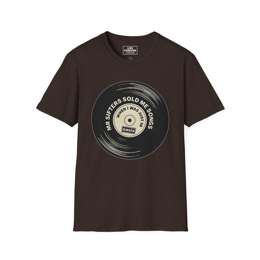 "Mr Sifters Sold Me Songs" Vintage Vinyl Oasis T Shirt