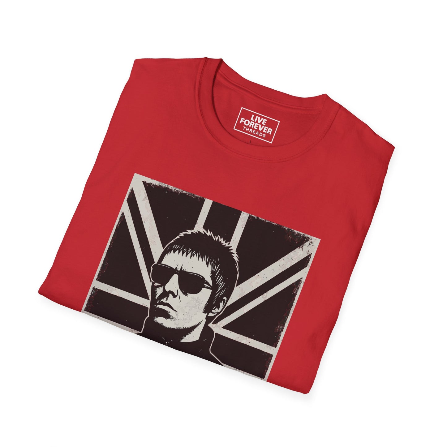 Liam Gallagher Union Jack T-Shirt – Oasis Britpop Icon Tambourine Tee | 90s Rock Band Fan Gift