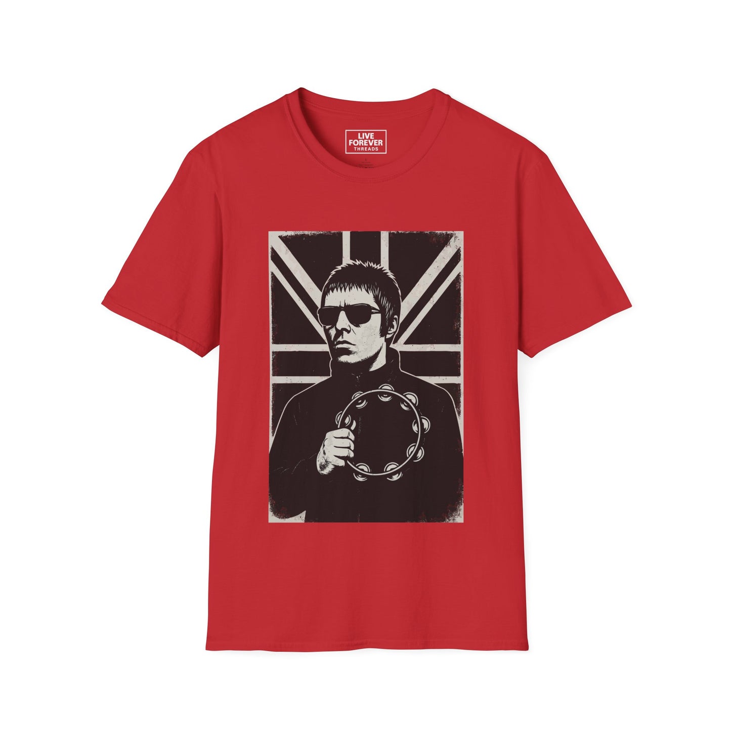Liam Gallagher Union Jack T-Shirt – Oasis Britpop Icon Tambourine Tee | 90s Rock Band Fan Gift