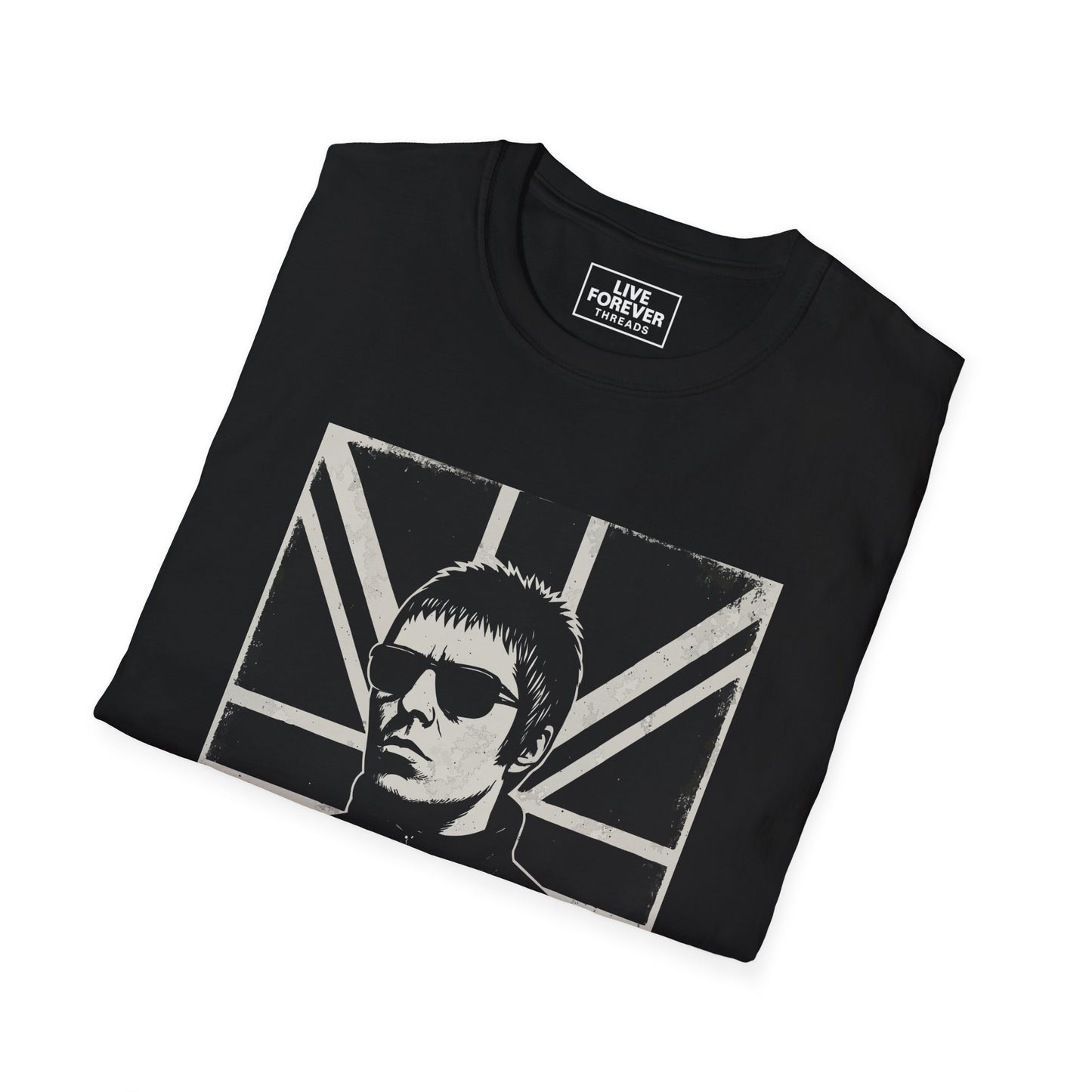 Liam Gallagher Union Jack T-Shirt – Oasis Britpop Icon Tambourine Tee | 90s Rock Band Fan Gift