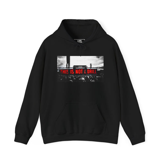 Oasis “This Is Not A Drill” Hoodie – Live ’25 Tour Dates Back Print – Britpop Rock Band Merch