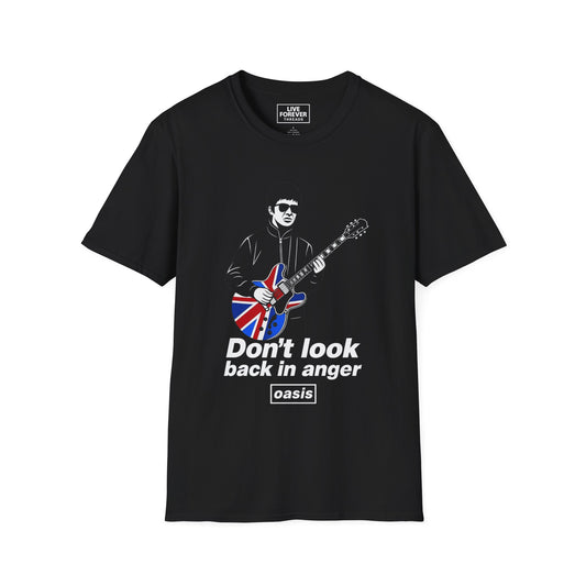 Oasis Inspired 'Don’t Look Back in Anger' – Noel Gallagher Union Jack Guitar T-Shirt