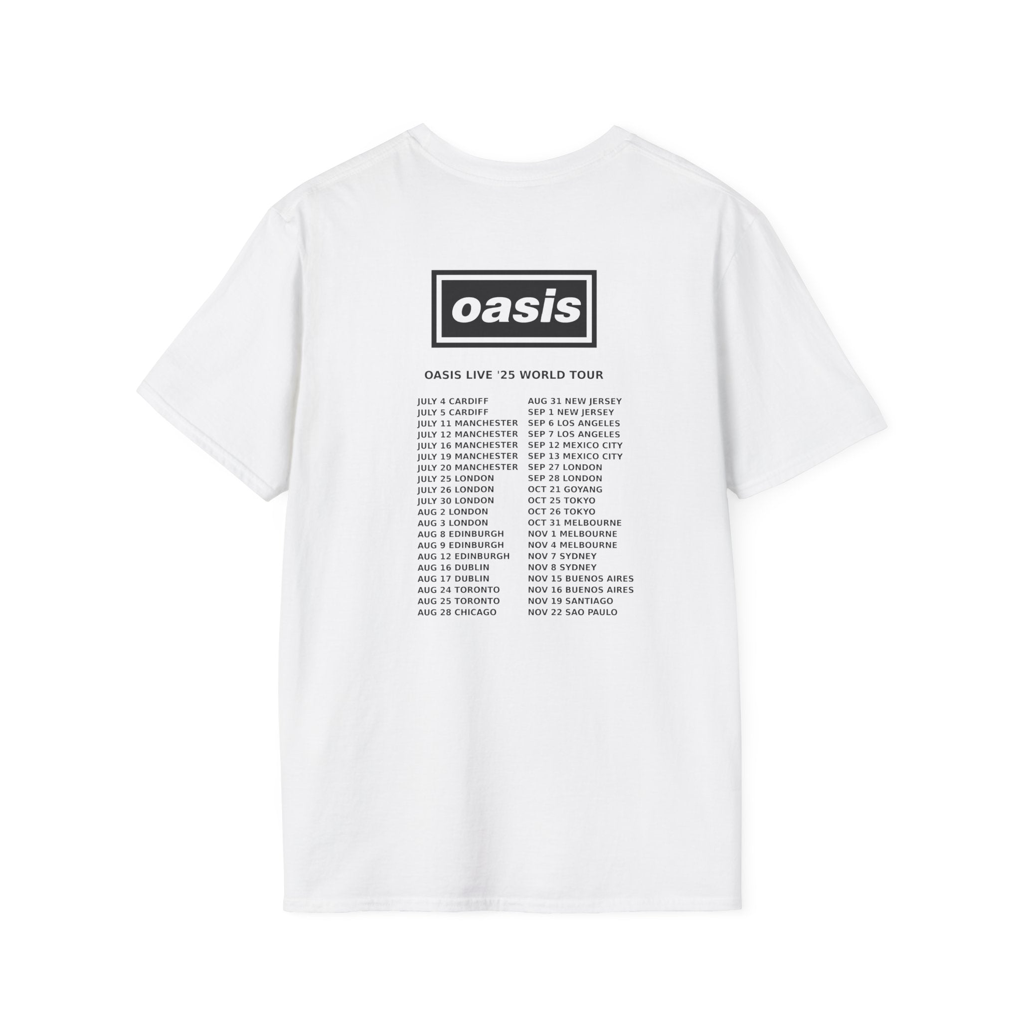 Oasis 25 World Tour T-Shirt THIS IS NOT A DRILL Vintage Concert