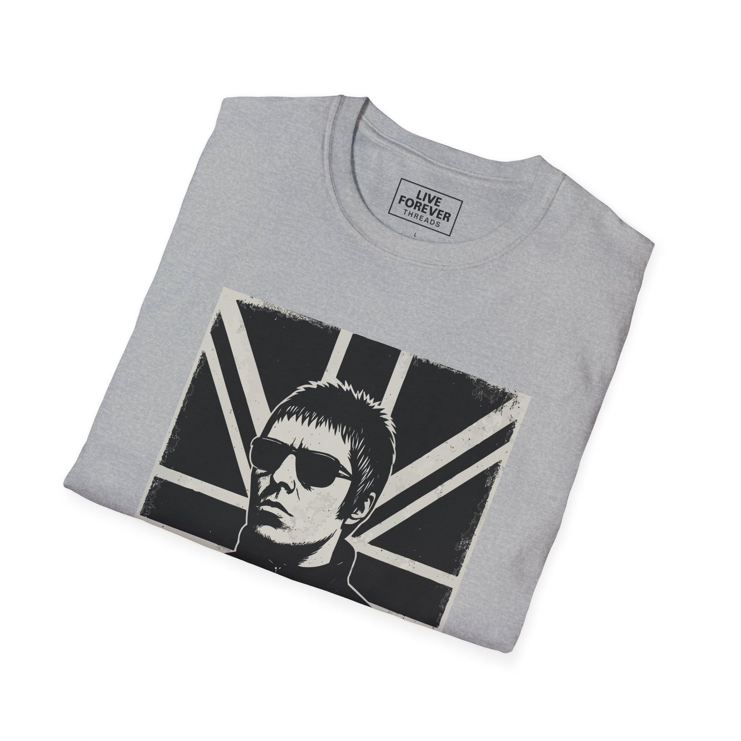 Liam Gallagher Union Jack T-Shirt – Oasis Britpop Icon Tambourine Tee | 90s Rock Band Fan Gift