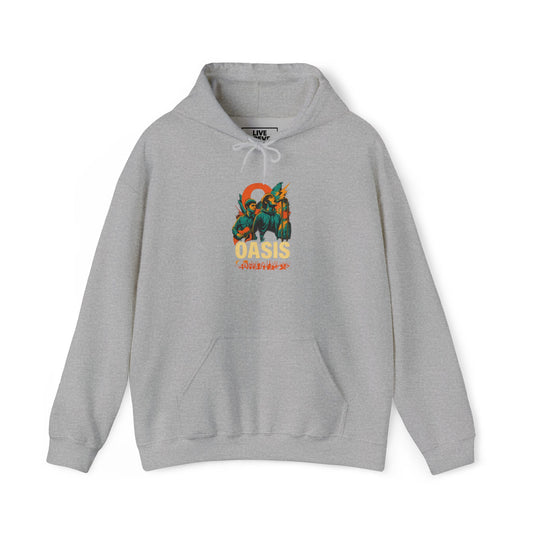 Oasis Live ’25 Tour Hoodie – Rock Band Graphic Sweatshirt with Tour Dates – Britpop Music Merch